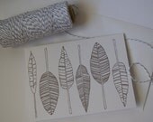 Feather Illustration Cards set of four