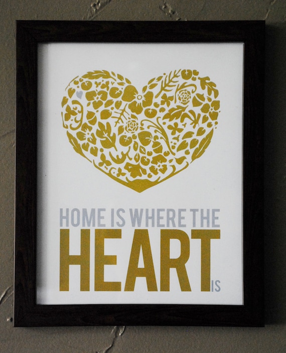 Home Is Where the Heart Is Gold & Silver Print
