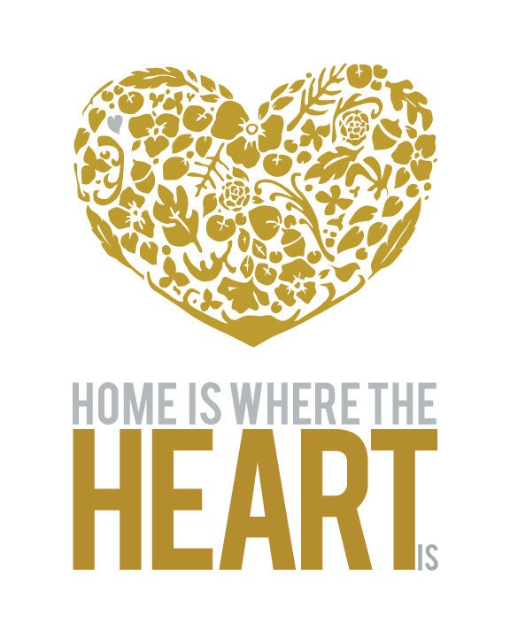 Home Is Where the Heart Is Gold & Silver Print