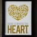 Home Is Where the Heart Is Gold & Silver Print
