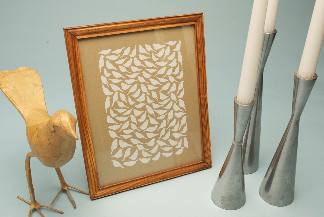 White Birds Hand-Pulled Screenprint Limited Edition