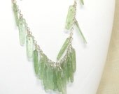 Smooth, Kyanite Fringe Beaded, Sterling Silver Necklace, AC0622
