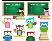 cute clip art digital clipart owls student teacher - Rootin Tootin Hootin School Days - Digital Clip Art - Personal Commercial Use
