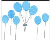 balloon clip art baby clip art digital clip art party , blue - Lil Baby Boy Balloons - Digital Clip Art - Personal Commercial Use