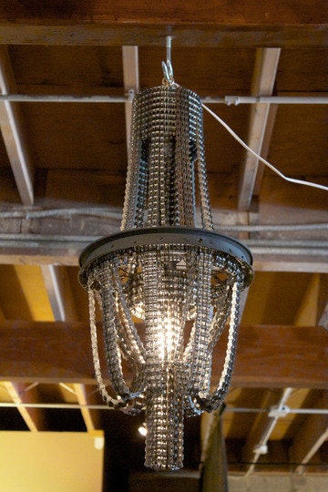 Reclaimed Metal and Bicycle Chandelier - 18 inch height x 12.5 inch diameter - Facaro, CONNECT 19