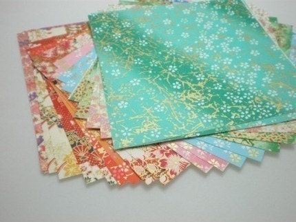 Washi Chiyogami Paper Pack for Traditional Japanese Origami Paper Project- 20 sheets