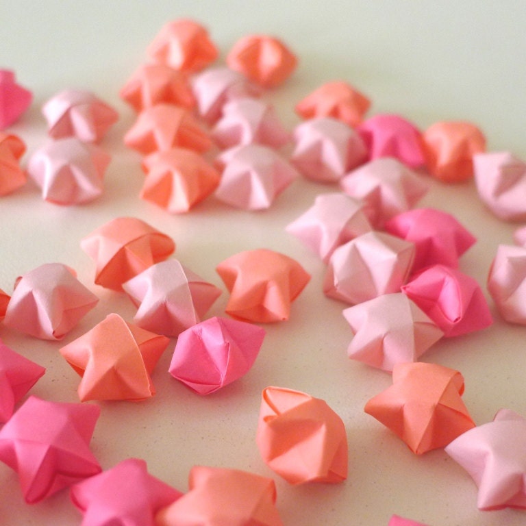 100 Pink Spring Blooms Origami Lucky Stars - custom order available