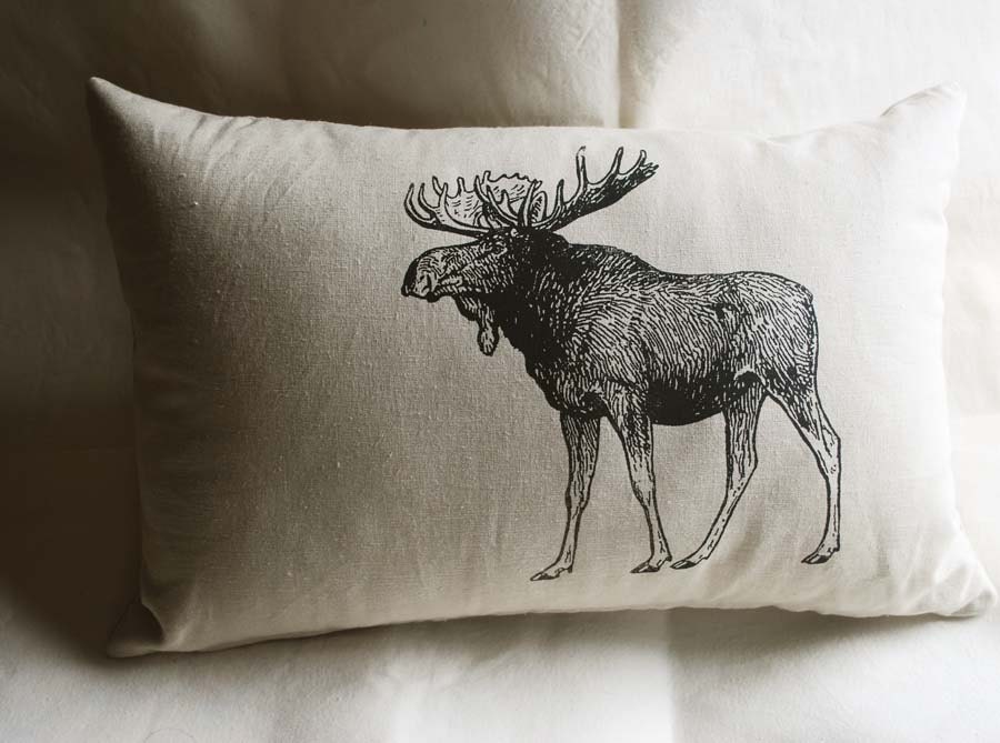 Canadian Vintage Moose Pillow, Humpback Whale Pillow, or Owl Pillow Pillow/Cushion,