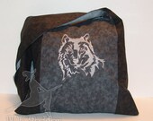 Silver Wolf Messenger Monk Sling Bag Hippie Purse