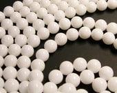 White Jade 12mm round beads - 1 full strand - 32 beads per strand - A quality-