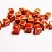 11 pcs Ceramic clay beads 9mm by 9mm square red c5