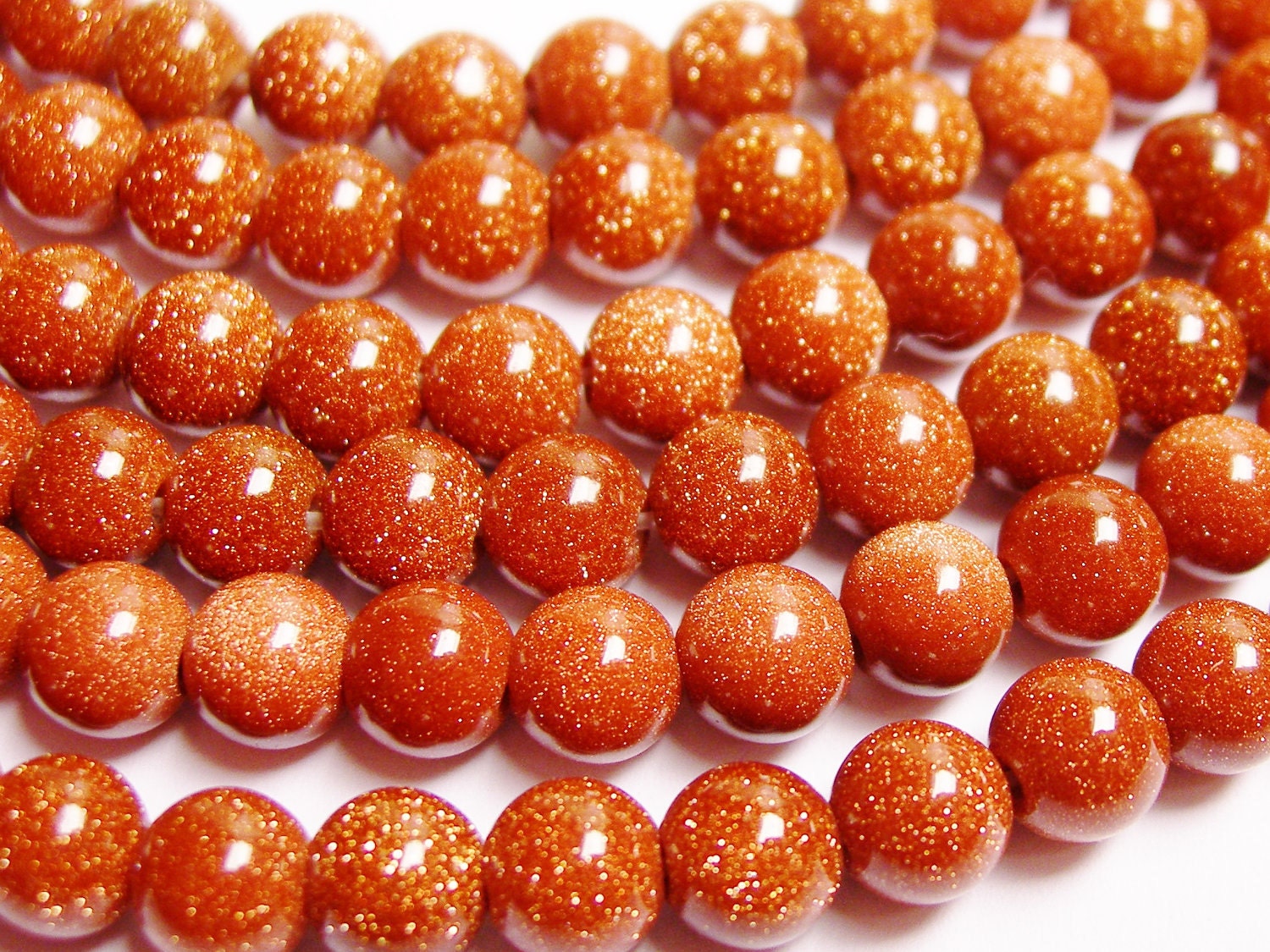 Goldstone 6mm 16 inches full strand AA Quality 68 beads