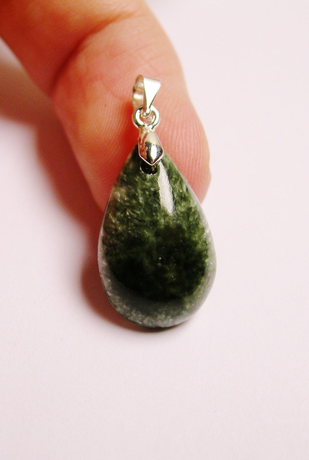 Seraphinite focal pendant drill on top bail included 1 pcs genuine natural Seraphinite gemstone