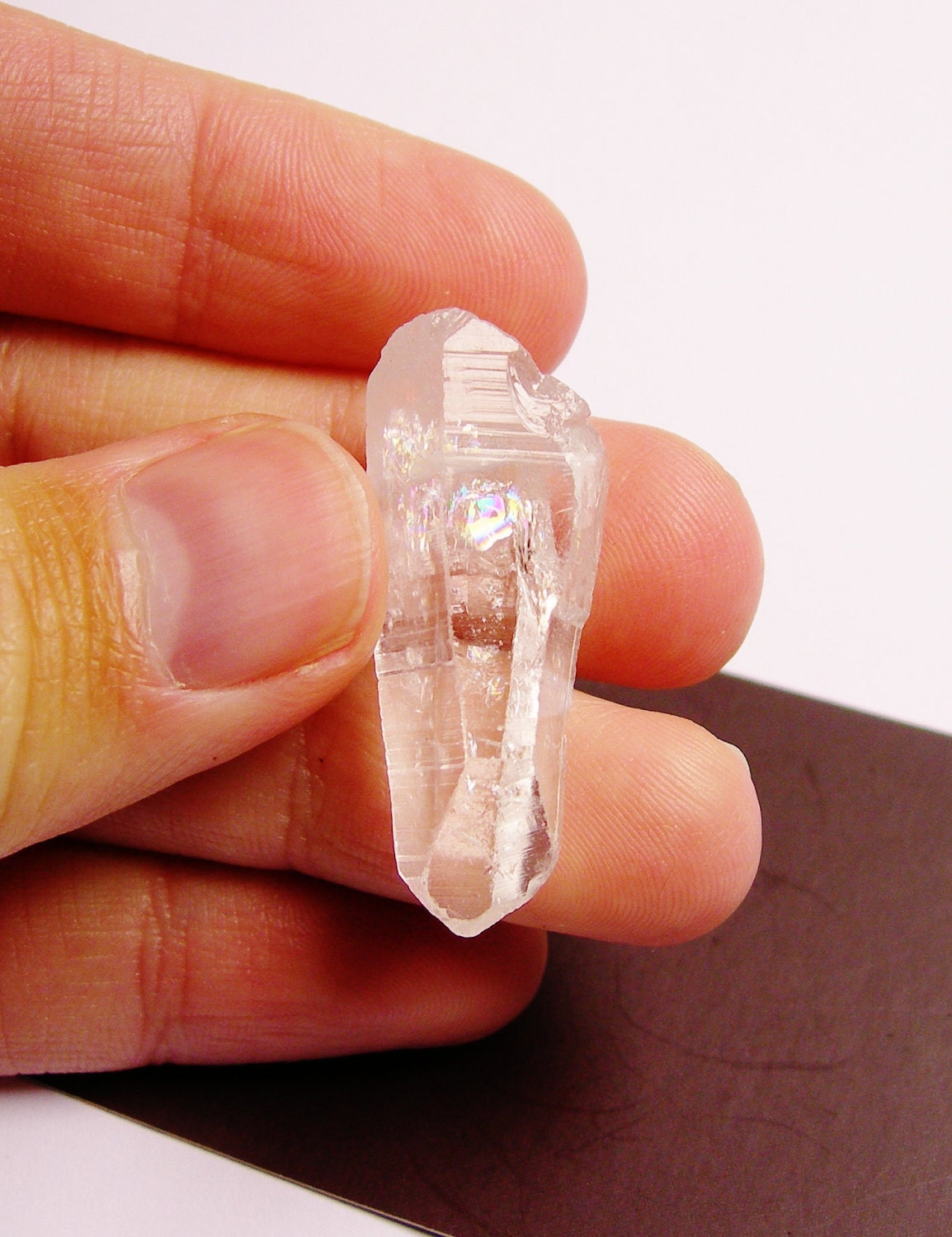 Quartz crystal points top drilled 1 pcs 37mm by 14mm