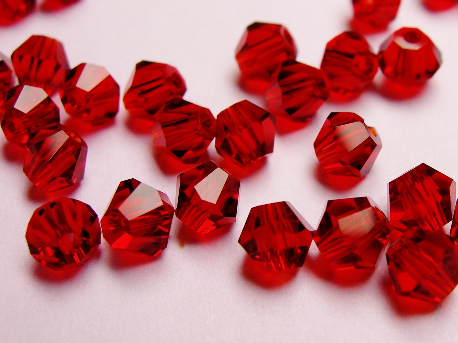Crystal 4mm Bicone 50 pcs AA quality vivid red