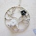 Tree Necklace - Tree with black and white flower