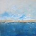 Abstract Seascape Original Art- Lakeside with Gold 18 x 18