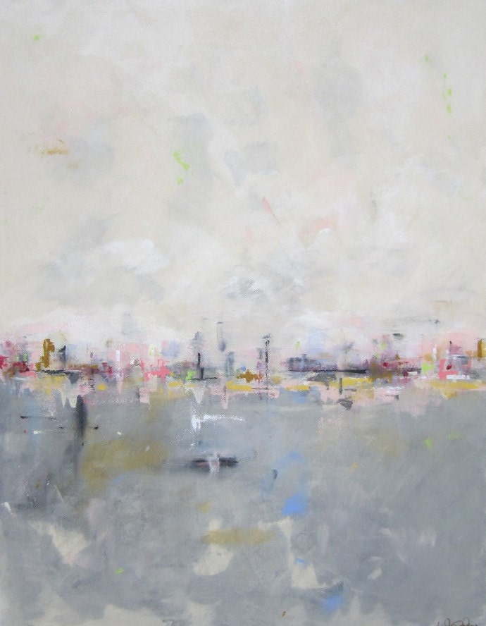 Abstract Cityscape Original Painting- City Shine 40 x 50