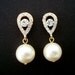 Reserved for Valerie, Priority Shipping, Pearl Earrings, Bridal Earrings, Ivory Swarovski Pearls, Rhinestone Earrings, CLAIR