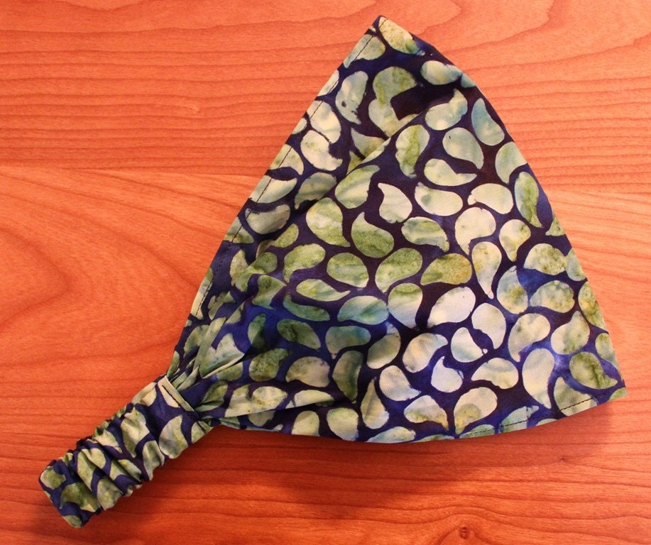 Raindrop Batik Gypsy Wrap by Julie Bartel, size M or L - yoga headband, dreadlocks, bandana, dread wrap, hair wrap