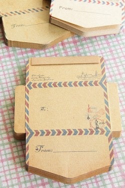 Kraft Paper Envelopes-Mini Envelope Embellishment-Perfect for travel scrapbook pages-DIY Envelopes-From Japan-Italy