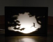 LIGHT BOX Silhouette Picture Lamp - Desk or Wall Lighting - Wood White Natural Modern Minimalist Hanging Sconce