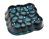 BLACK Porcelain Spheres TRAY DISH - Modern Design Display Side Bowl Serving Art Ceramic Digital Craft Cnc Sculpture Kitchen Home Decor Blue