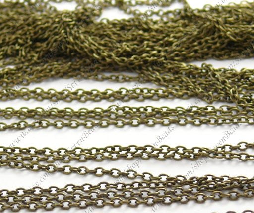 2x3mm 50 ft of Antiqued Brass Open LInks Oval Chain
