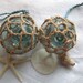 Japanese Glass Fishing Floats - Set of 2 with Original Nets