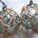 Japanese Glass Fishing Floats - Set of 2 with Original Nets