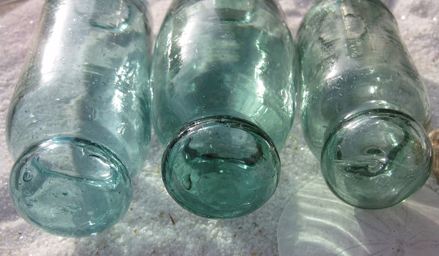 Japanese Glass Fishing Floats - Set of Rollers, 2 Hokkaido Rollers and 1 Tohoku