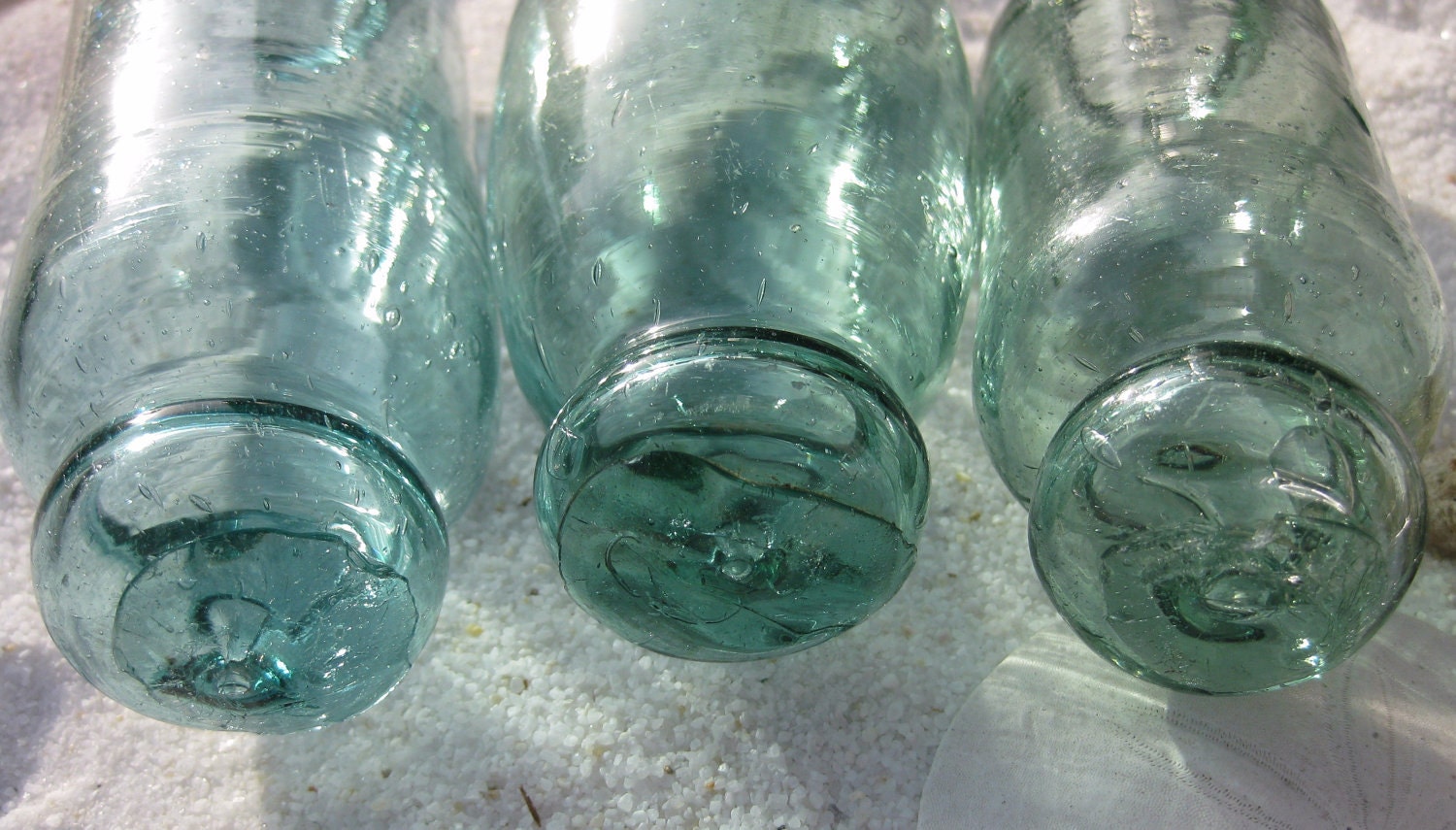 Japanese Glass Fishing Floats - Set of Rollers, 2 Hokkaido Rollers and 1 Tohoku