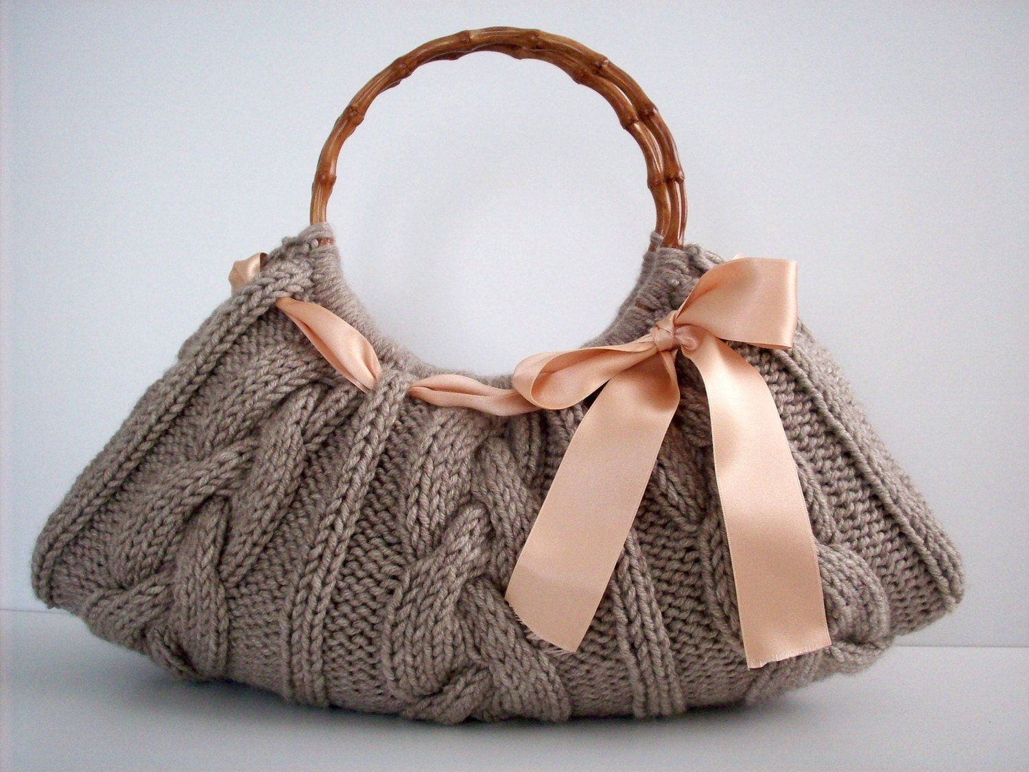 NzLbags Handmade - Handbag - Shoulder Bag - Everyday Bag-Beige Knitted Nr - 087
