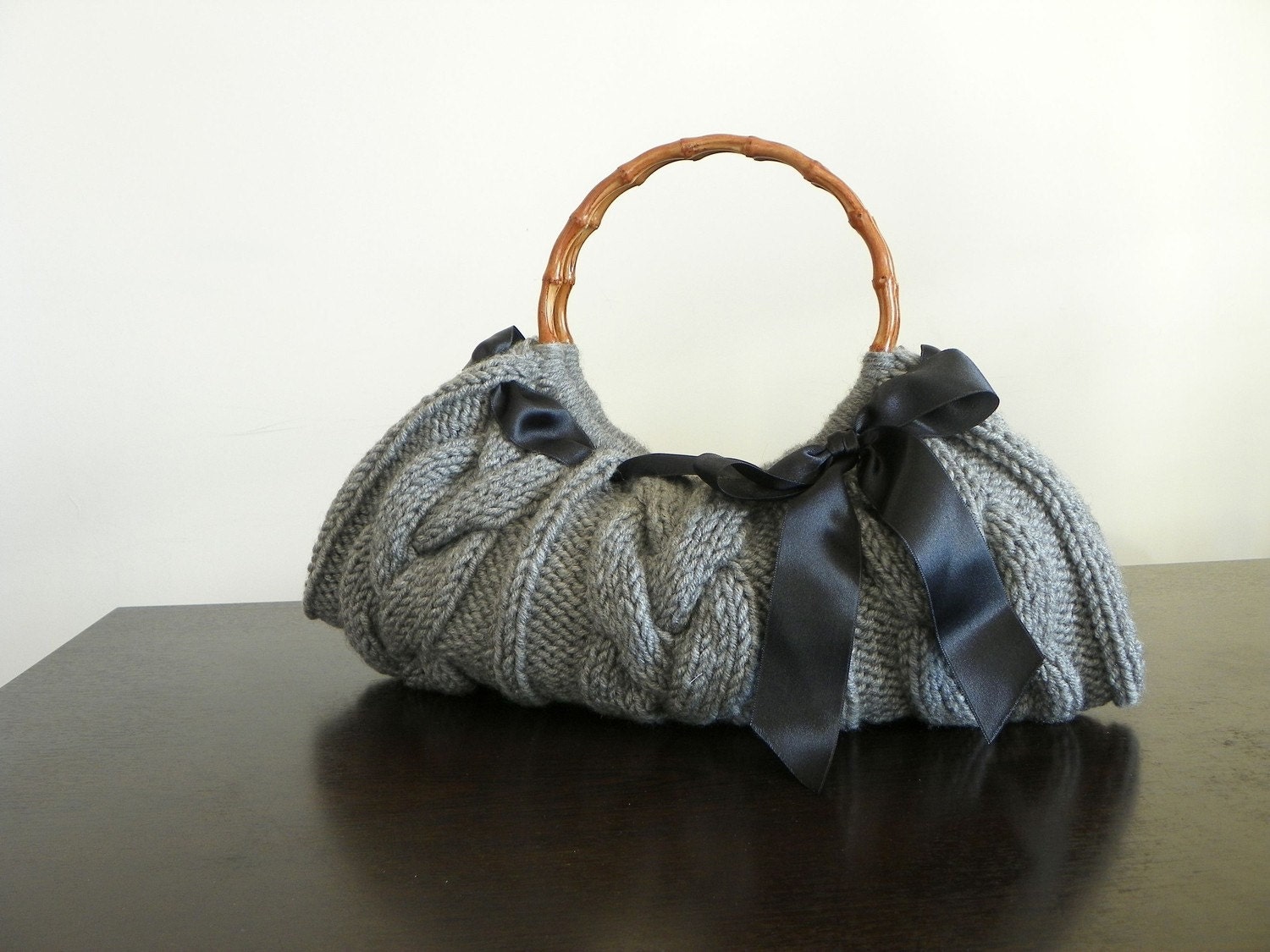 Women's Knit tote handbag, NzLbags Handmade, Handbag, Shoulder Bag, Everyday Bag, Grey Knitted, christmas gift idea, fall autumn fashion