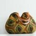 Women's crochet handbag, Fall Fashion Handbag, Crochet Granny Square, Felted Wool Crochet  Shades brown green beige mustard