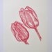 Tulip Original Art Lino Print UK