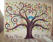 Wedding Guestbook thumbprint tree Canvas.....18 x 24......165- 185  guests
