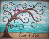 Wedding guest book thumbprint tree....A great Guest book Alternative....165-185 guests.....18 x 24