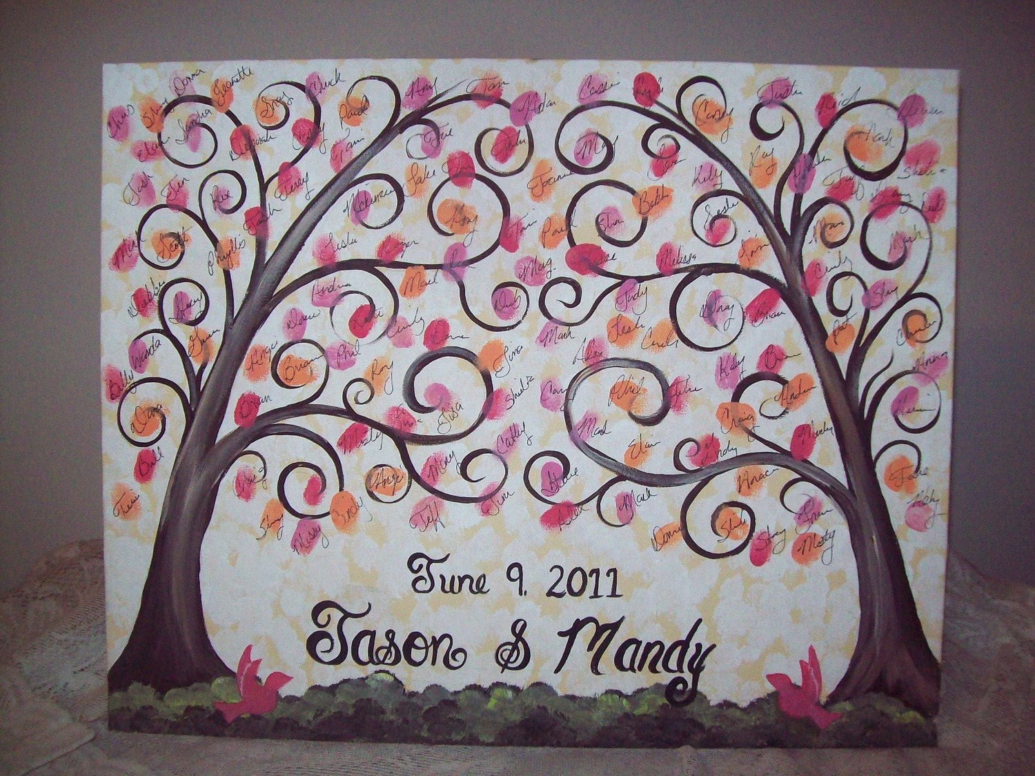 Wedding thumbprint Guest Canvas.......22x 28 Canvas..200-225 Guests