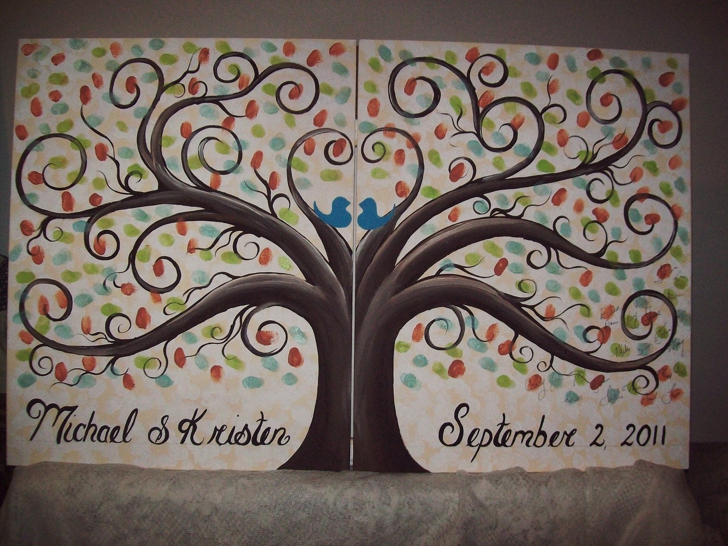 Wedding guest book thumbprint tree....300 guests