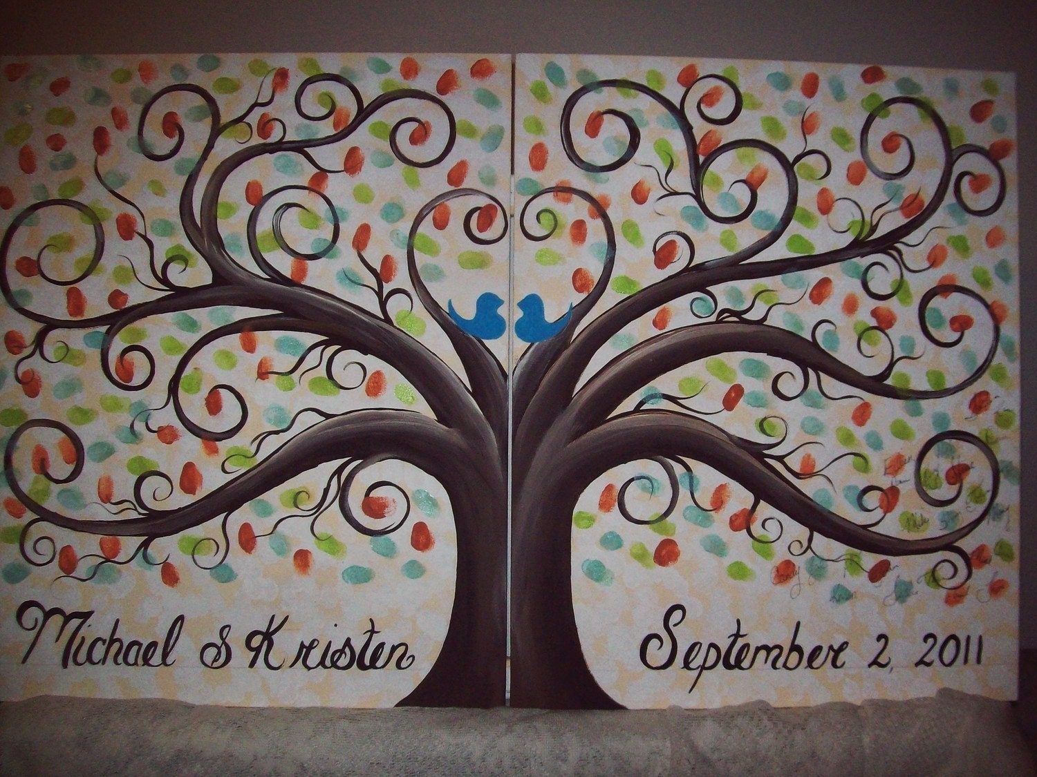 Wedding guest book thumbprint tree....300 guests