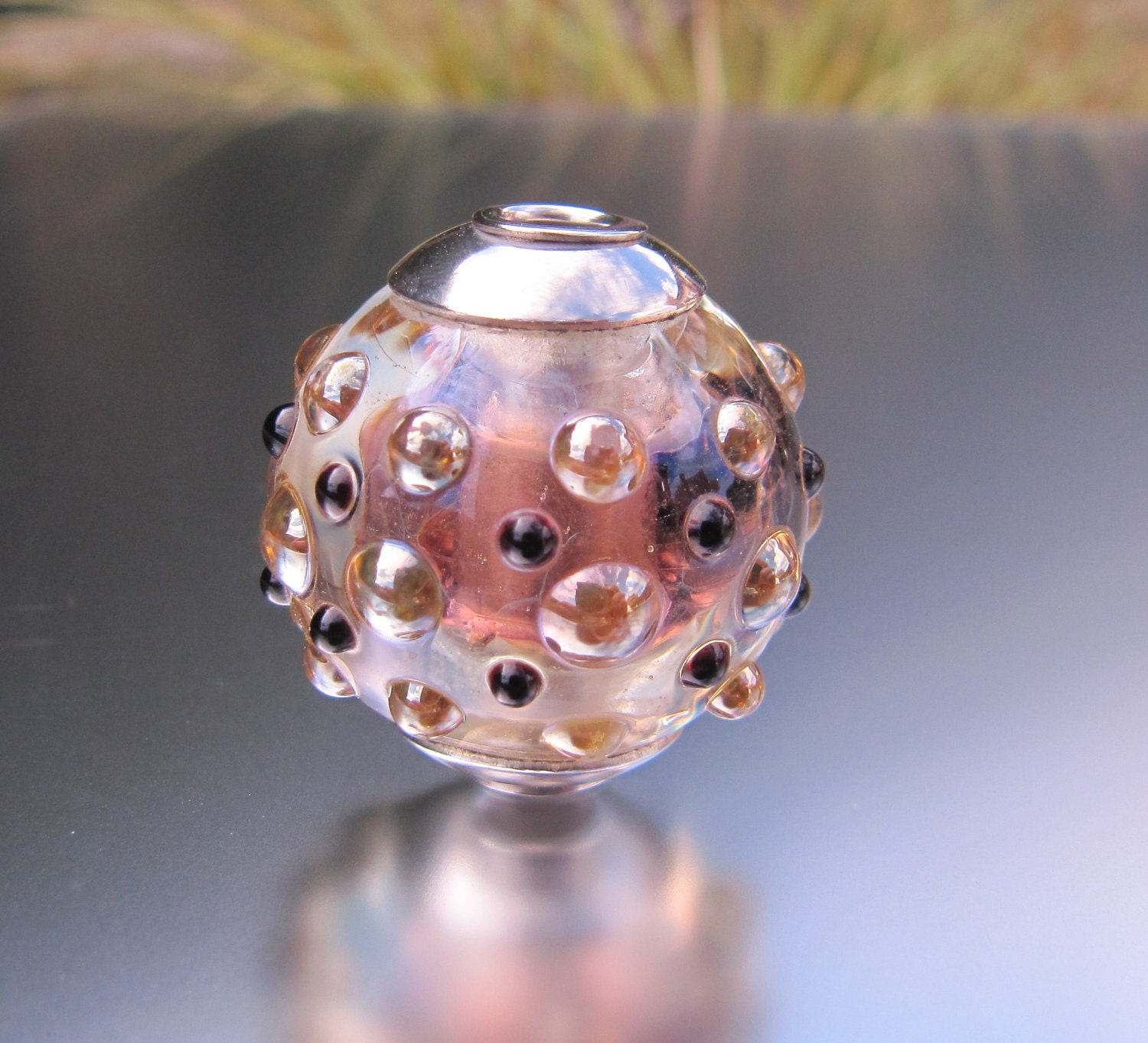 Handmade Lampwork and Sterling Silver, Charm Bead - Passion