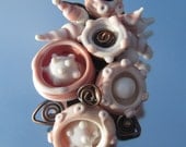 Handmade lampwork brooch - Coral Bay