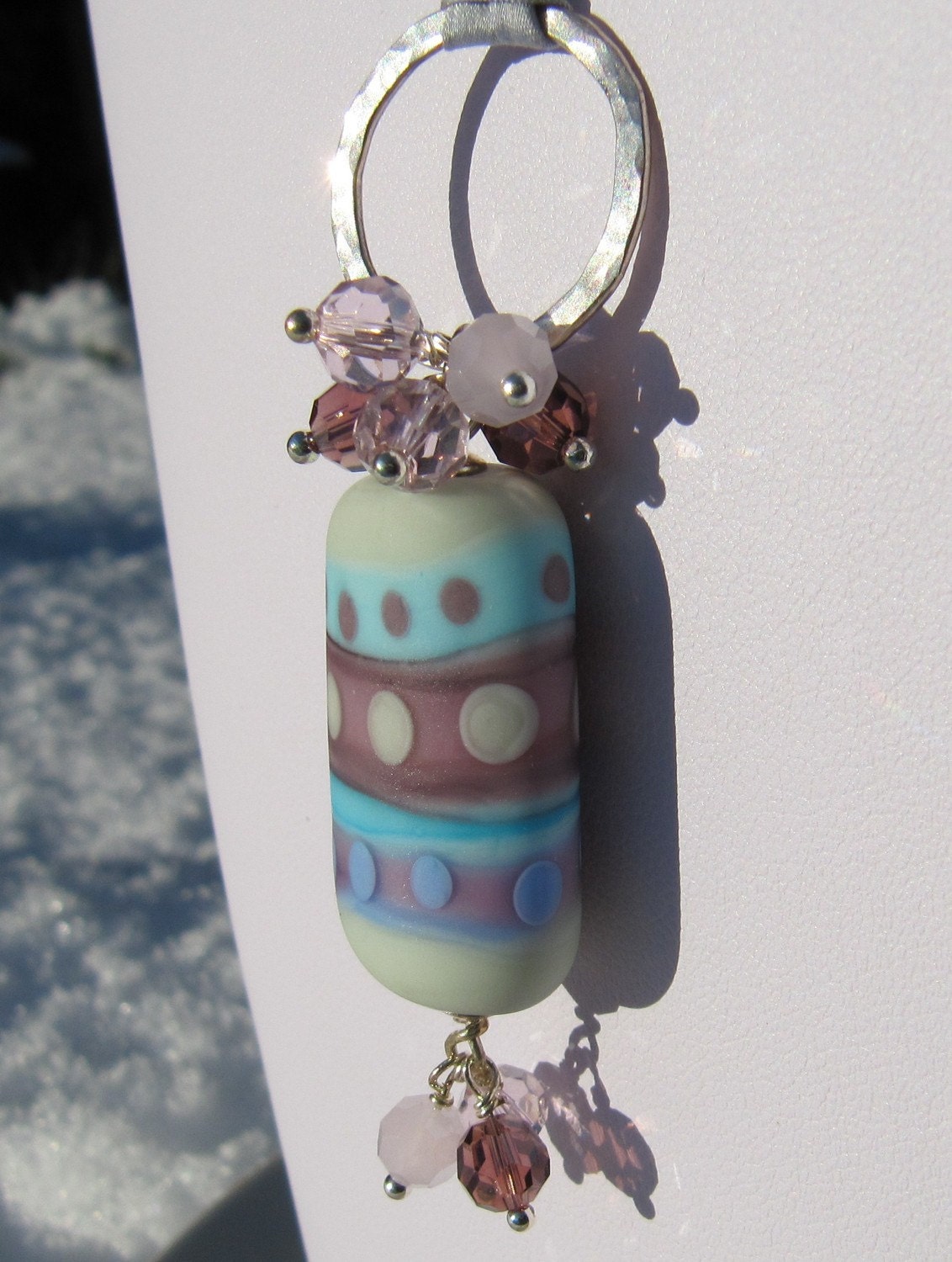 Handmade lampwork and silk necklace