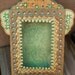 Hand Painted Mexican Tin Nicho- Green and Gold Beauty