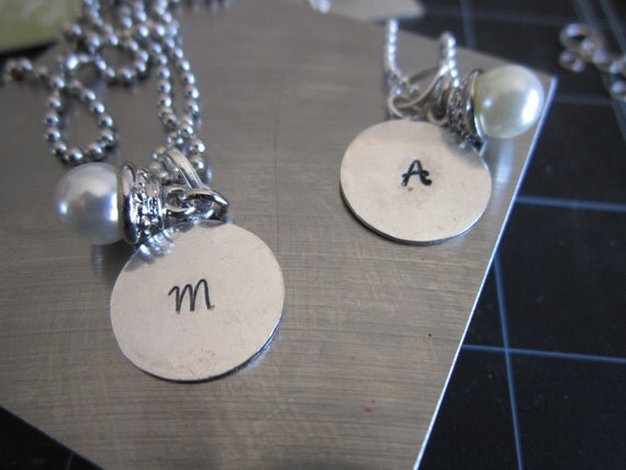 Personalized Hand Stamped Initial Necklace
