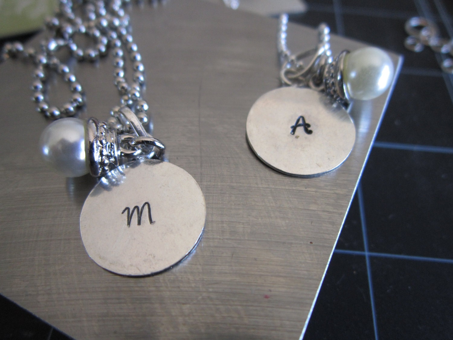 Personalized Hand Stamped Initial Necklace