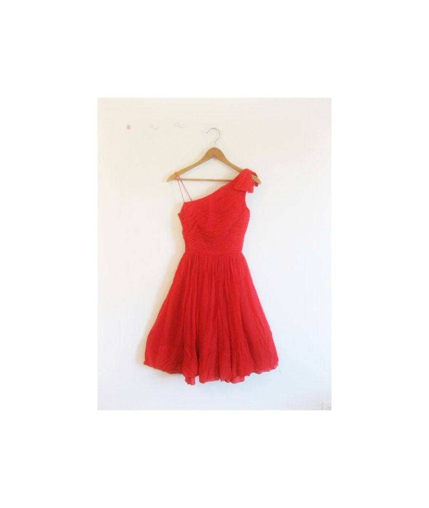 1940s-1950s GORGEOUS red party dress
