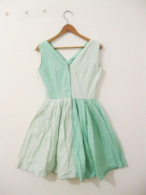 1940s-1950s COLOR BLOCK spring dress