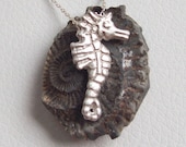 Silver Necklace, Silver Seahorse Necklace, pmc silver jewelry, silver seahorse pendant